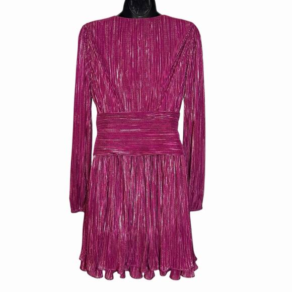 LILY PULITZER JESAMIE MULBERRY CRINKLE FOIL MINI DRESS HOLIDAY PARTY GLAM SIZE 0 - Picture 3 of 5